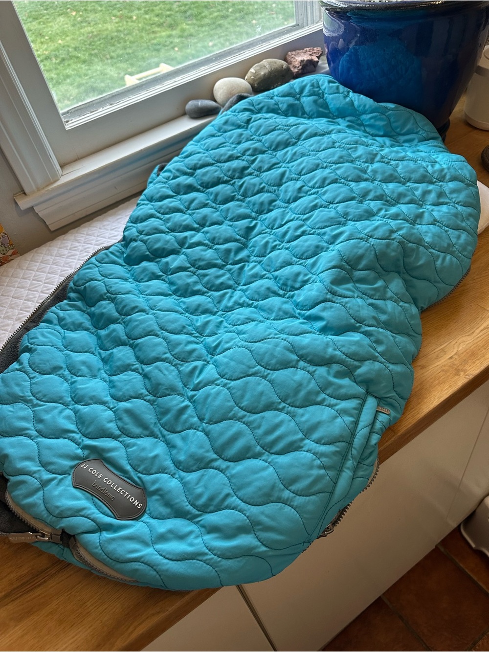 JJ COLE COLLCTIONS Teal Quilted STROLLER Blanket Cover